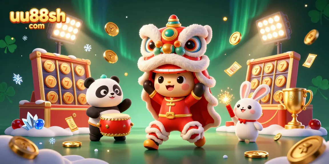 Experience thrilling slots at uu88sh com with fortune-themed characters in a festive setting.