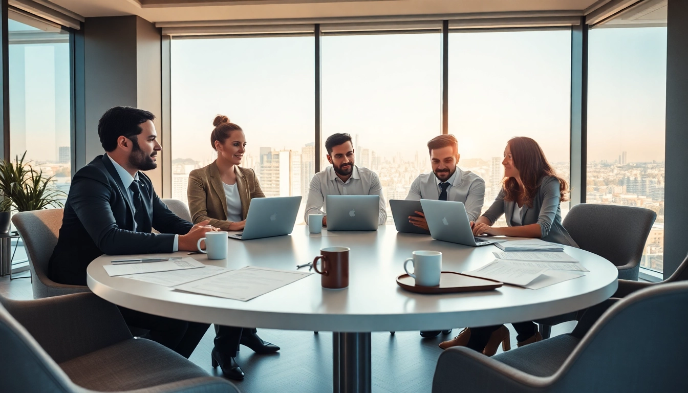 GmbH gründen in der Schweiz mit professionellen Beratern bei einem Meeting.