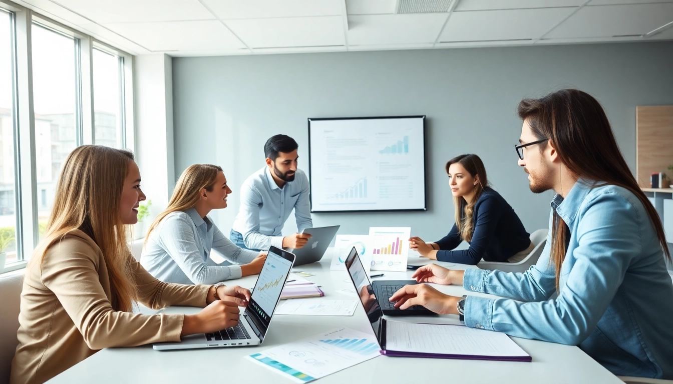 Die seo preise analysieren während eines strategischen Meetings in einem modernen Büro.
