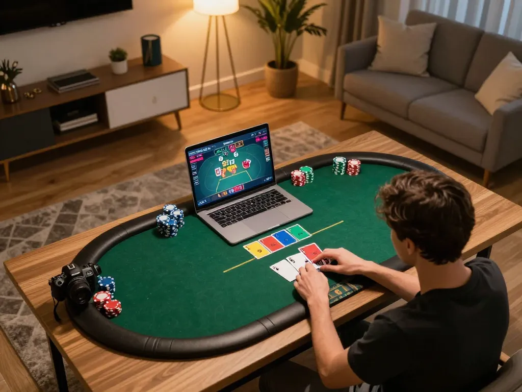 Experience the excitement of Nhà Cái O8 as players engage in dynamic online poker action at home.