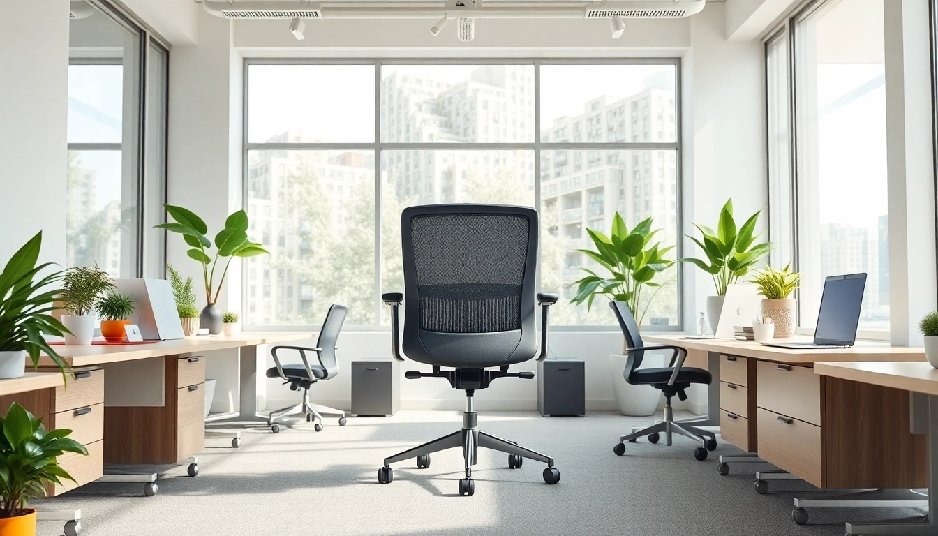 Herman Miller Aeron Stuhl präsentiert in einem modernen Büro mit ergonomischem Design und natürlichem Licht.