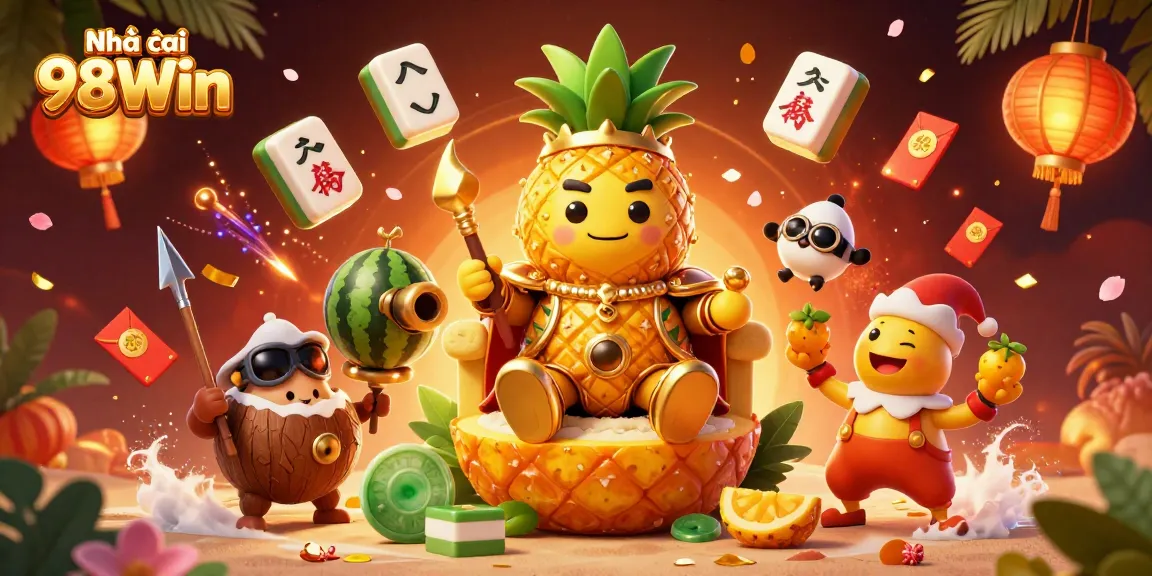 Experience the thrill at Nhà cái 98Win with our golden pineapple king and lively casino scene!