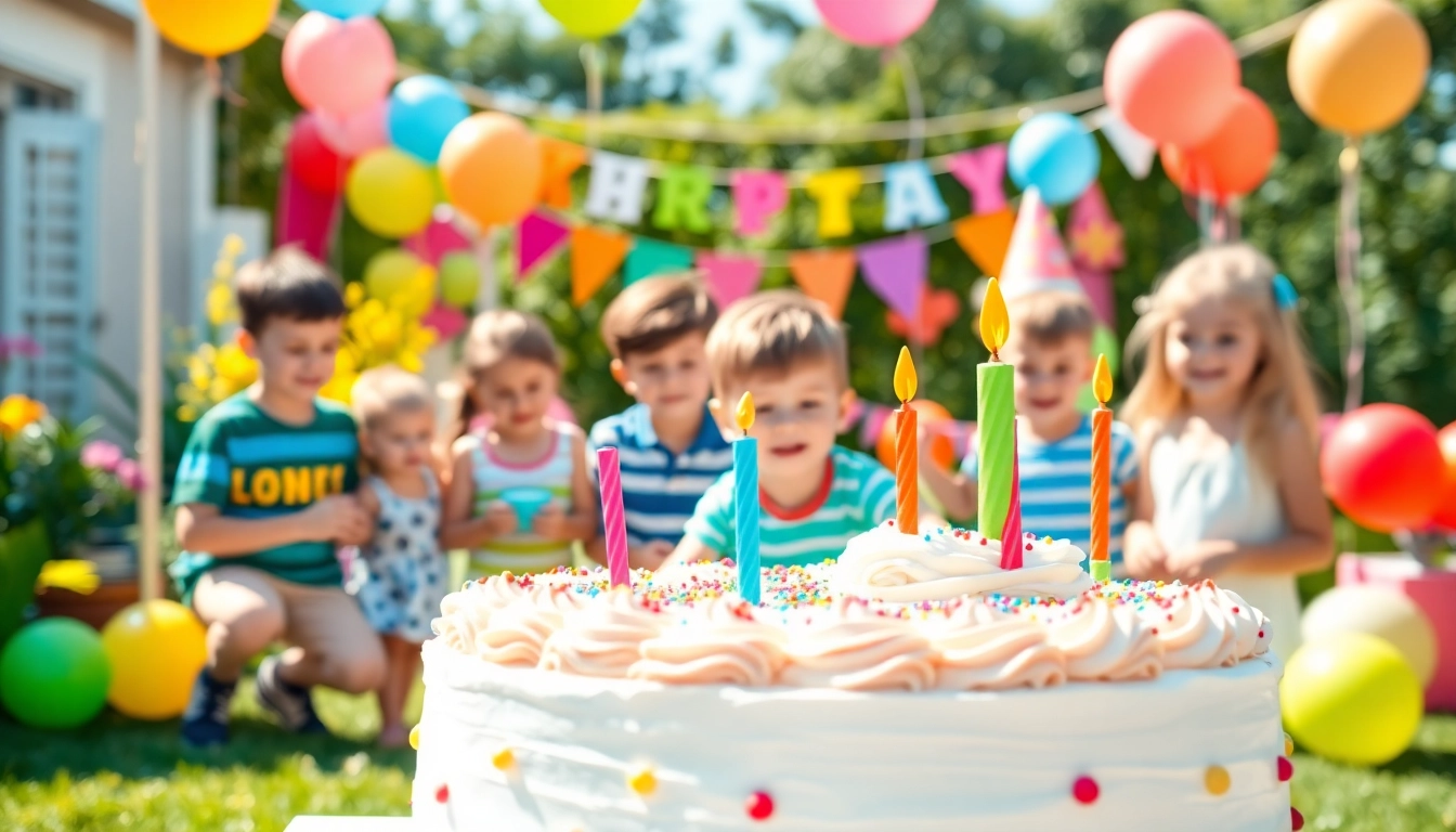 Interaktive Spielideen für Kindergeburtstag 4 Jahre und fröhliche Kinder in festlicher Umgebung