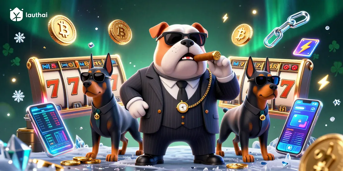 Experience the thrill of lauthai gaming with illustrative slot reels and vibrant characters.