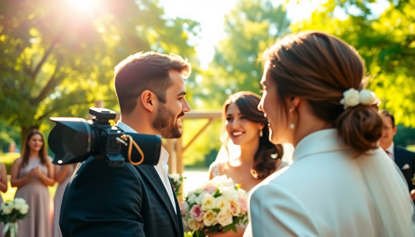 Hochzeitsfotograf München beim Festhalten eines romantischen Moments bei einer Hochzeit.