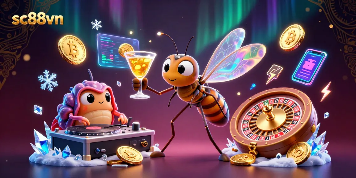 Engage with sc88vn's vibrant casino world featuring dynamic characters, glowing coins, and thrilling gaming elements.