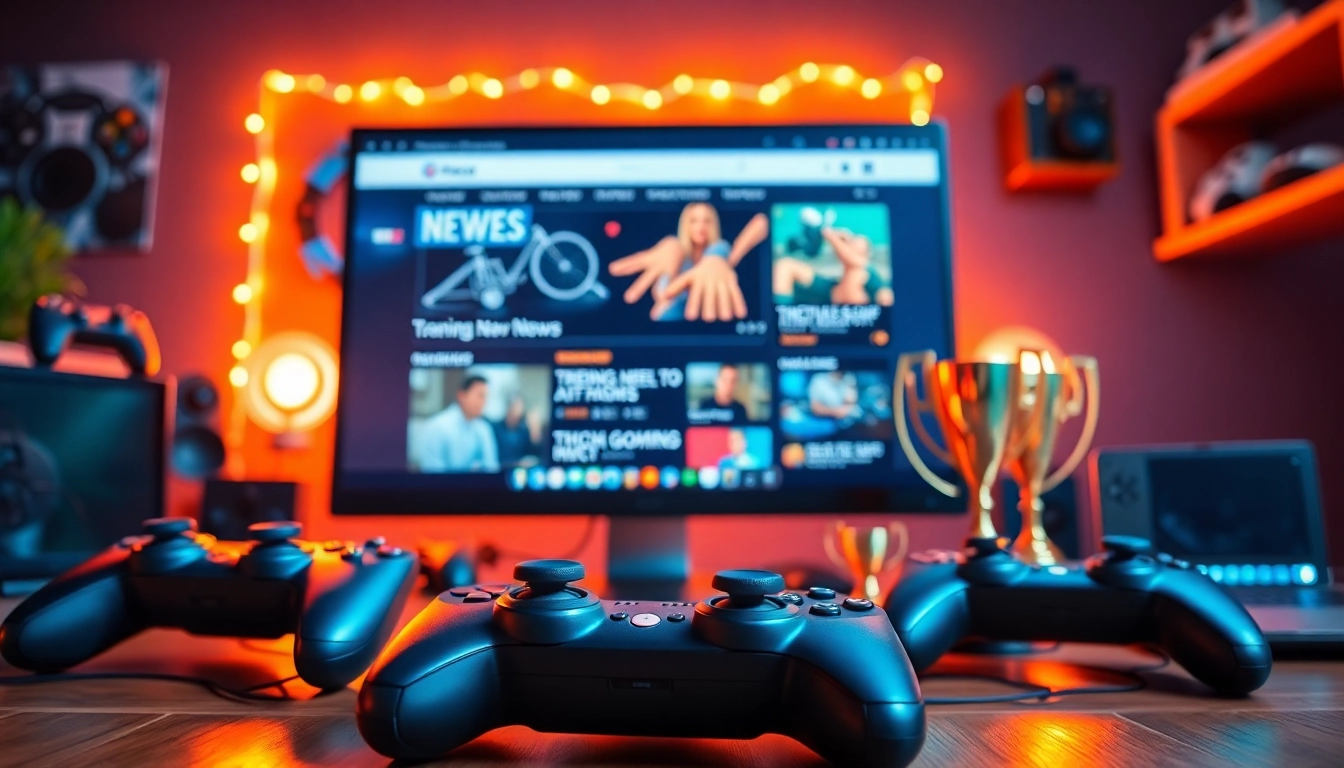 Gaming News auf einem modernen Website-Layout, das die gaming Community repräsentiert