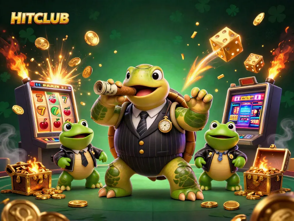 Engage in HITCLUB's thrilling casino world with vibrant 3D action and dynamic game elements.