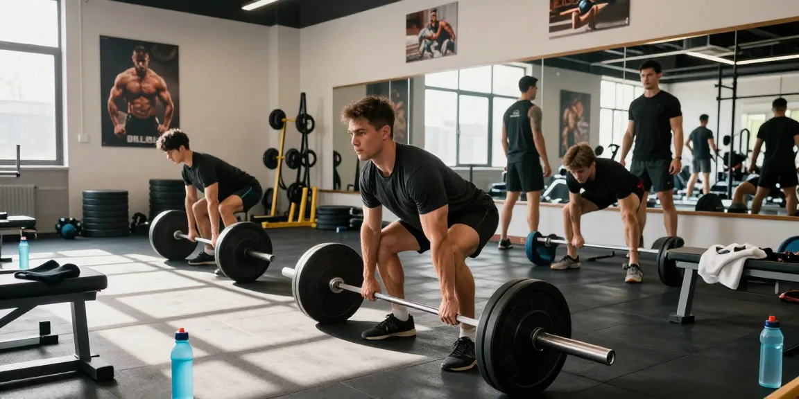 Anabolika Shop Deutschland zeigt Bodybuilder, die in einem lebhaften Fitnessstudio trainieren, und verkörpert starke Fitness-Engagement und hochwertige Trainingsatmosphäre.