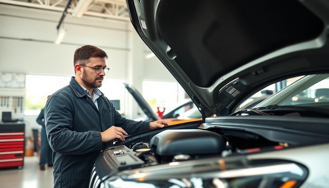 Motorschaden Ankauf durch einen Mechaniker in einer professionellen Werkstatt, die auf Details achtet.