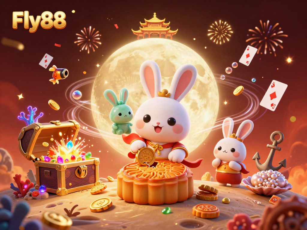 Experience the excitement of Fly88 with a turbo-charged 3D casino illustration showcasing dynamic gameplay and rewards.