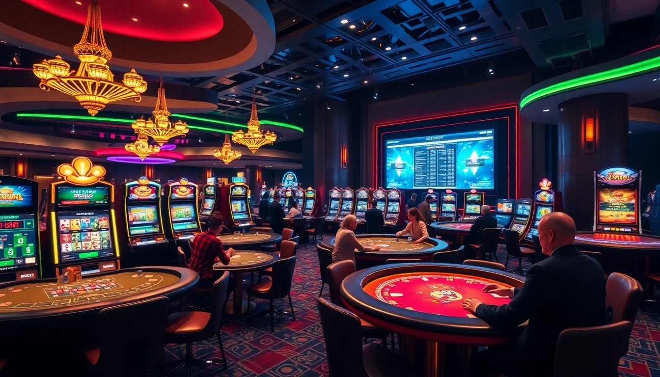 Experience thrilling gameplay at Thabet77 with engaging casino tables and vibrant slot machines.