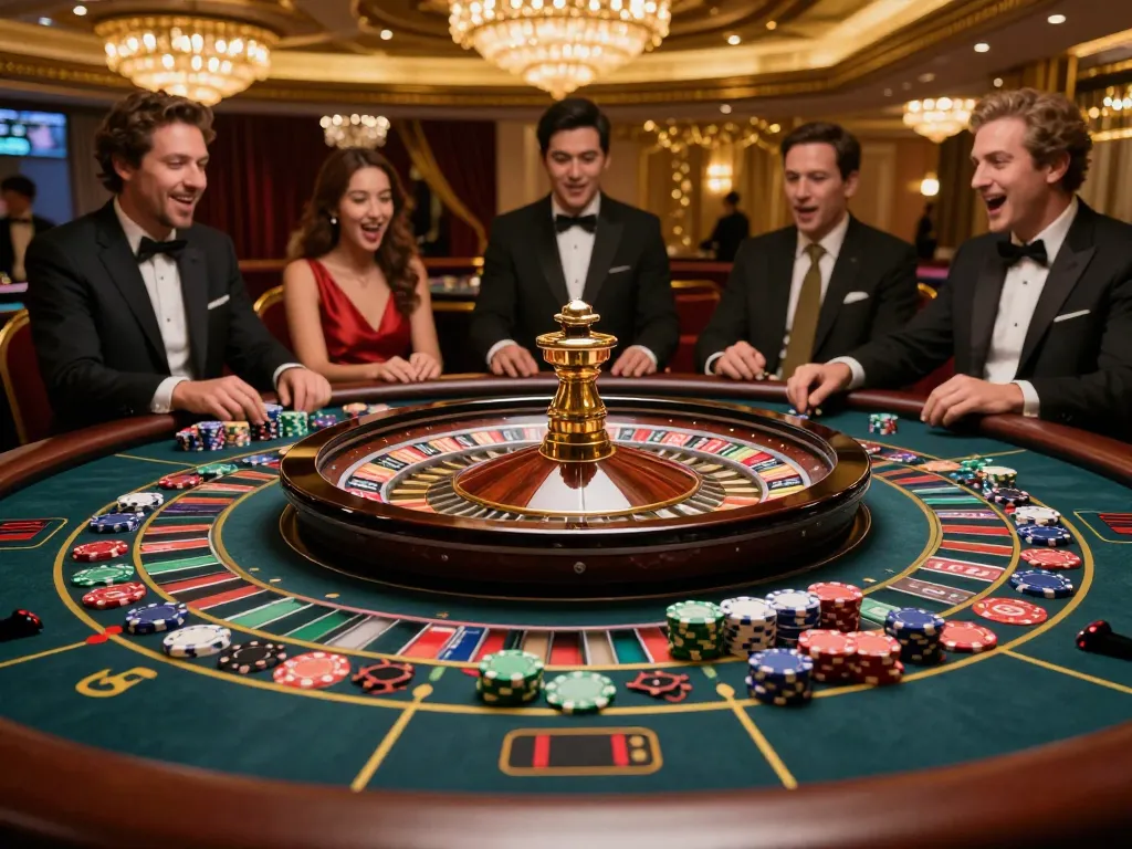Experience the excitement of da88 roulette gameplay with players engaged in strategic betting.