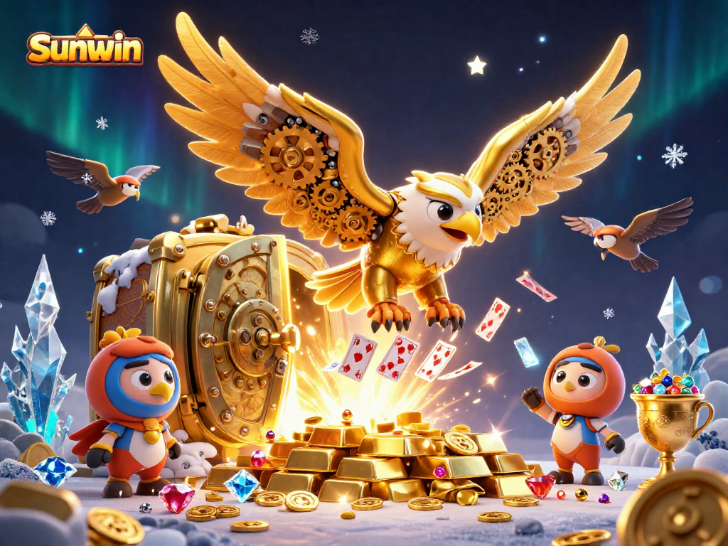 Experience thrilling gameplay with Sunwin as the cybernetic eagle soars through a magical casino world.