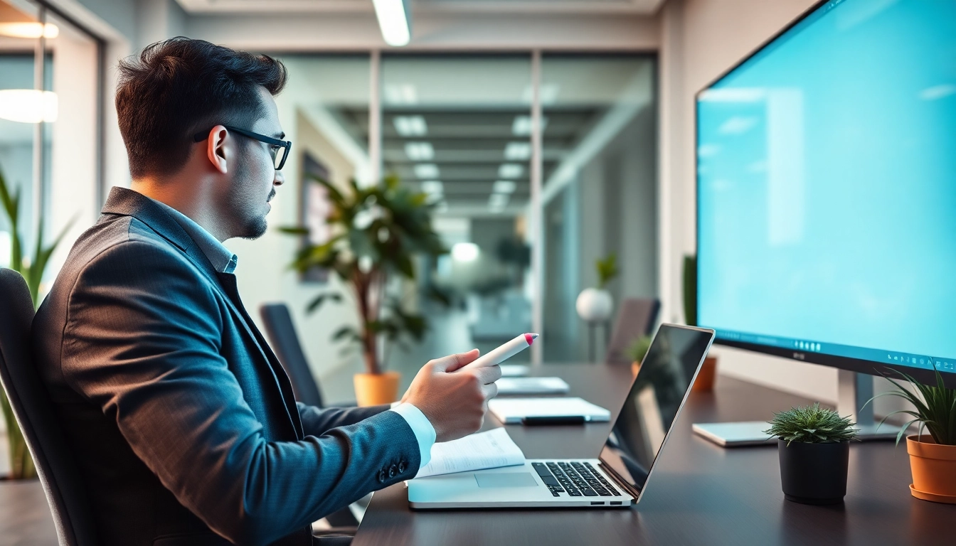 Headhunter analysiert Bewerberdaten in einem modernen Büro.
