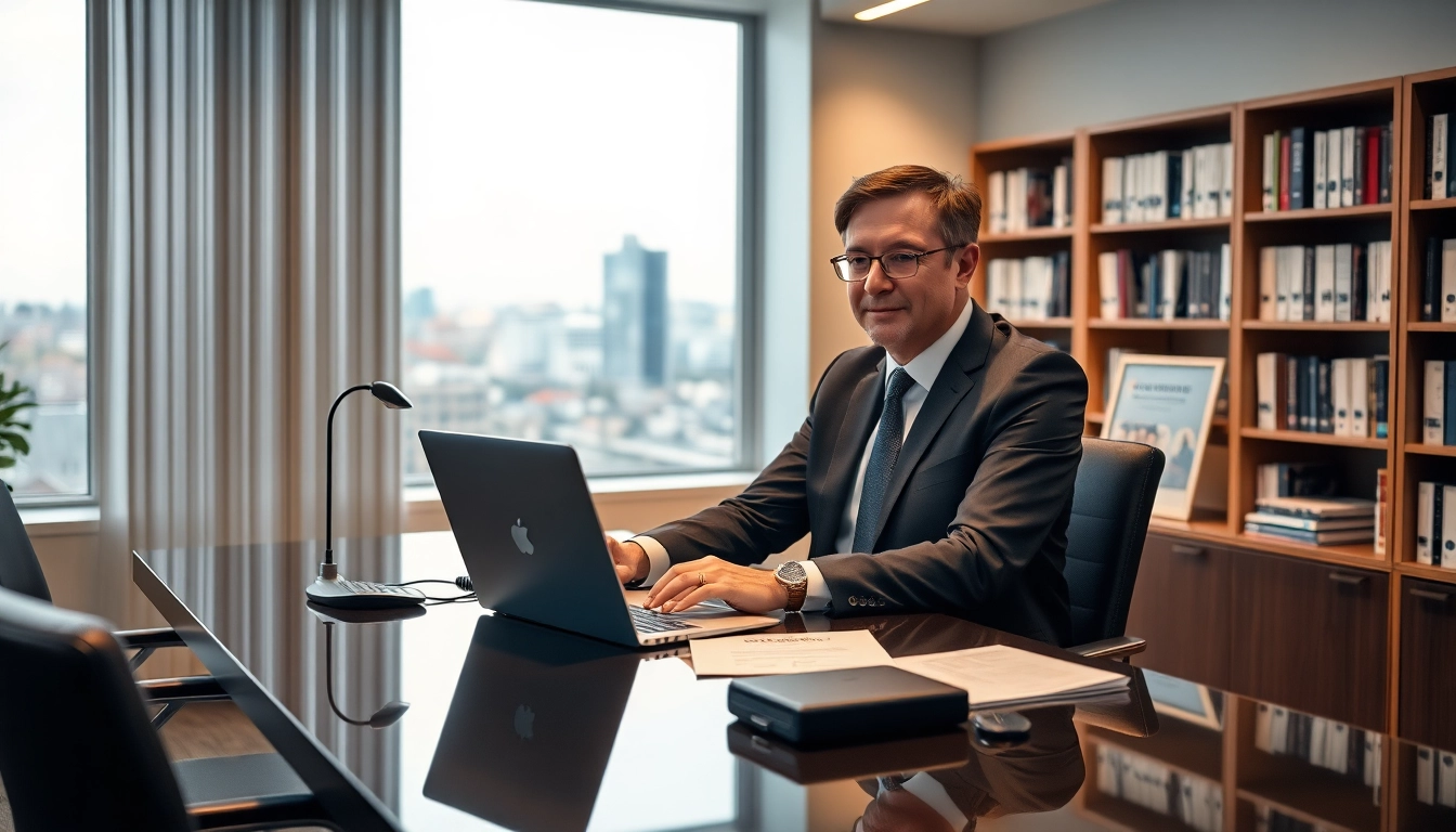 Professioneller Headhunter Saarbrücken am Schreibtisch, der Kandidaten berät.