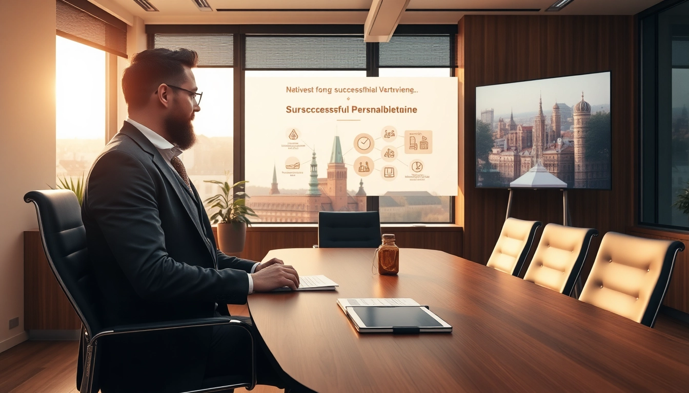 Headhunter Nürnberg berät Kunden an einem modernen Konferenztisch.