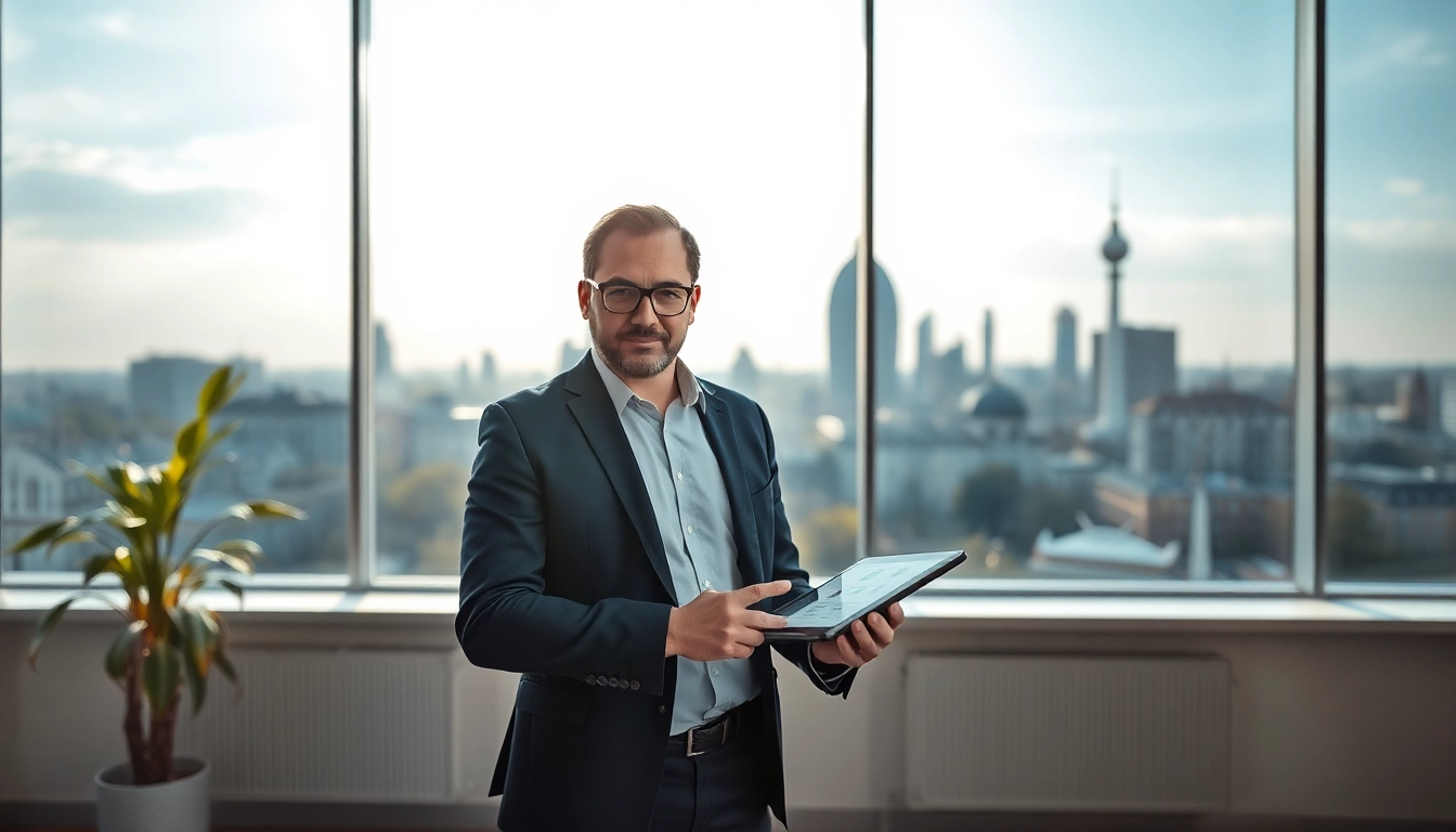 Visualisierung eines Headhunter Berlin in einem modernen Büro, das Professionalität und Karrieremöglichkeiten darstellt.