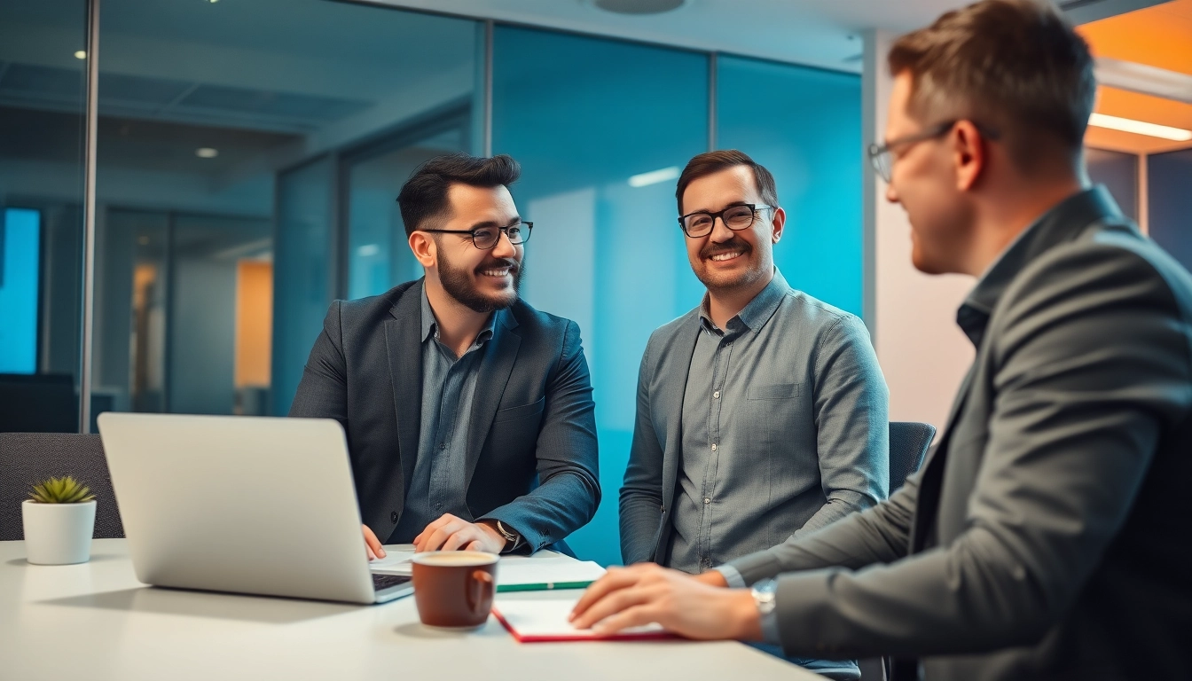 Headhunter IT interviewt qualifizierten IT-Spezialisten in modernem Büro.