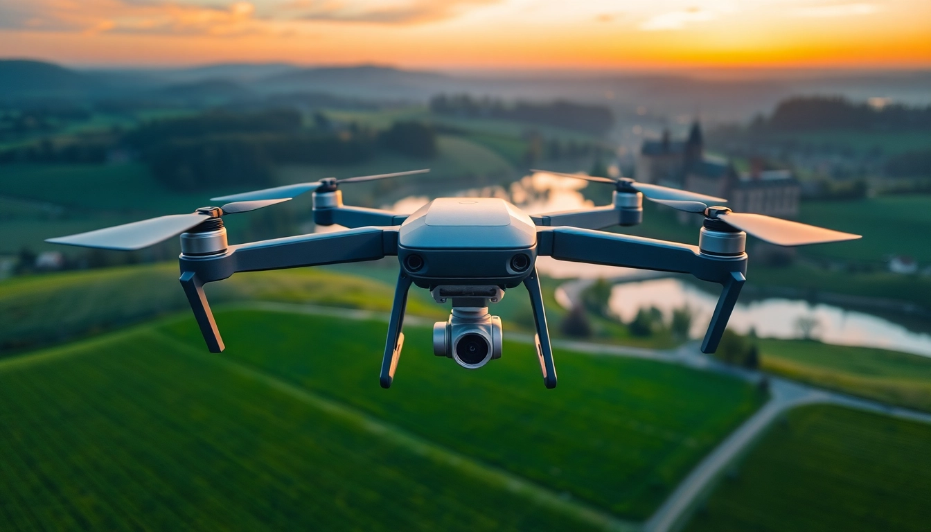 Drohnenaufnahmen Brandenburg mit atemberaubendem Blick auf grüne Felder und Seen.
