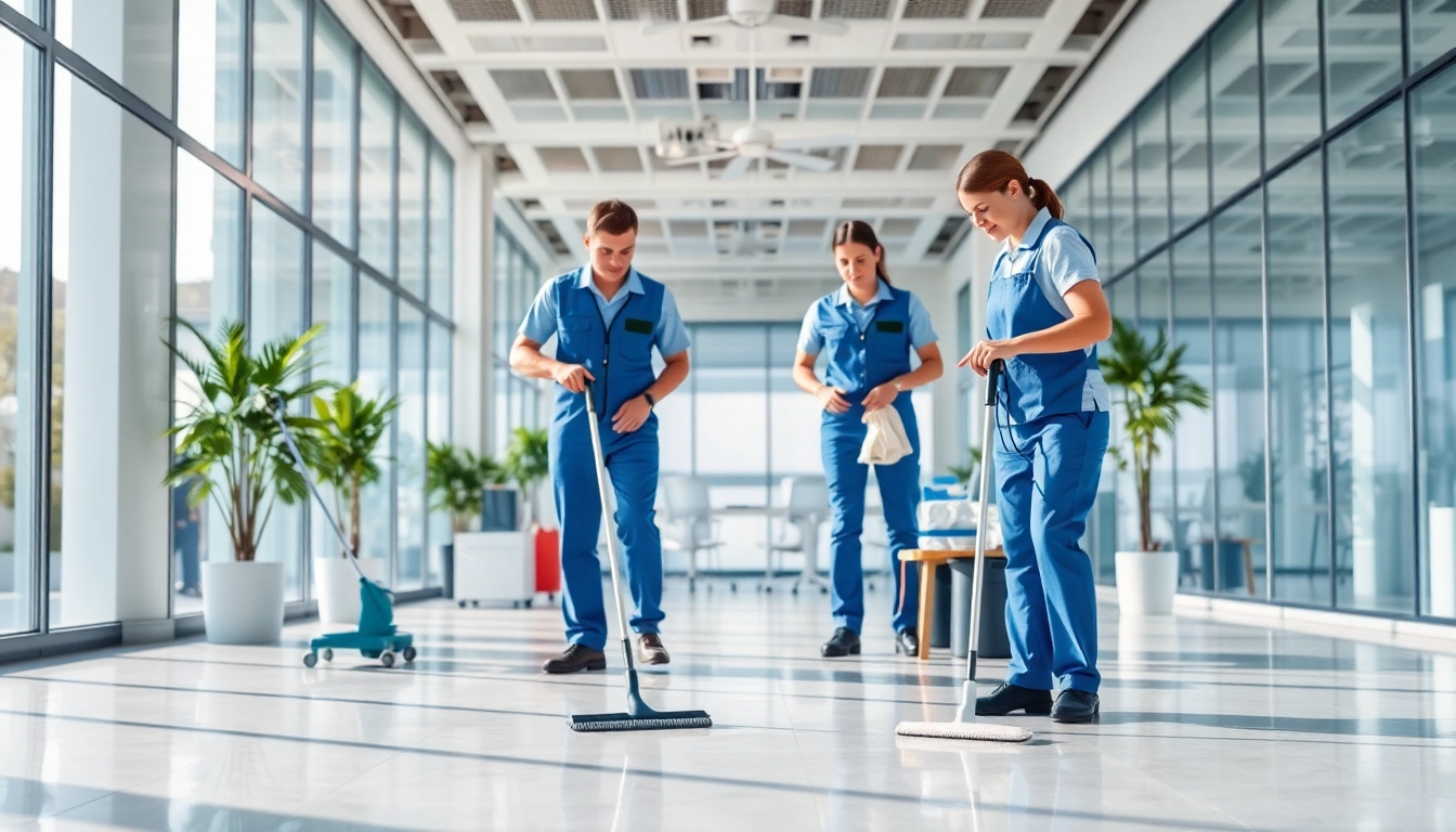 Professionelles Reinigungsservice für gebäudereinigung münchen in einem modernen Büro.