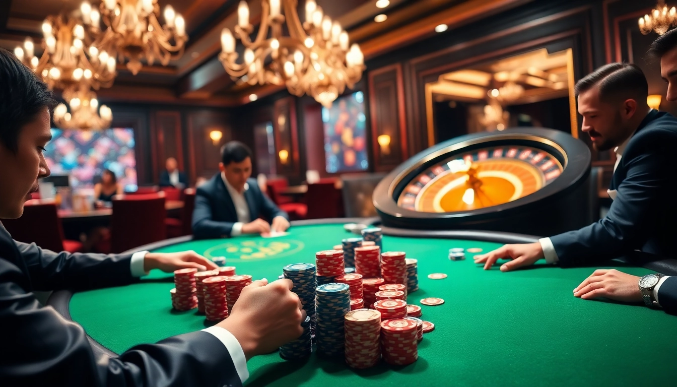 Experience the thrill of play at https://13win00.com/ with a vibrant casino scene featuring poker and roulette.
