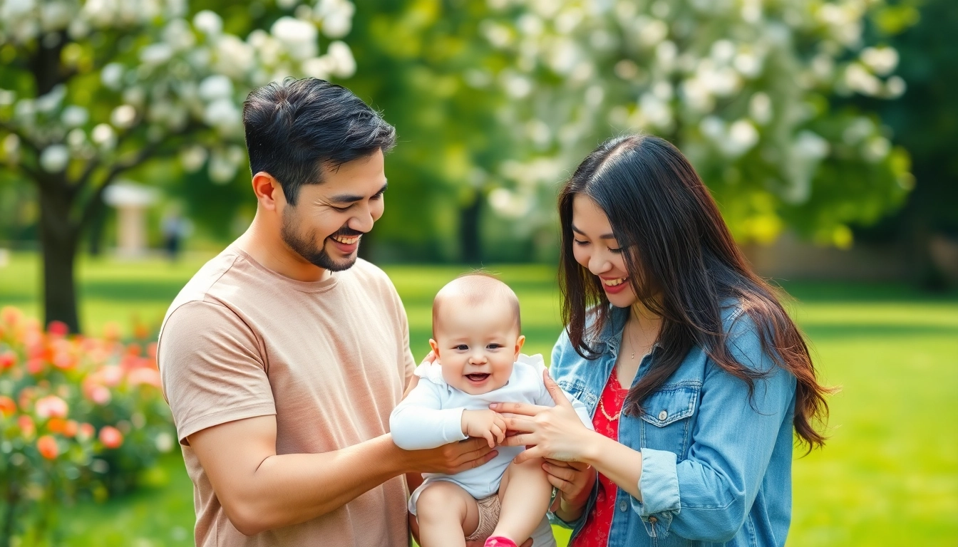 Fotografin Borken erstellt eine emotionale Familienaufnahme im Park.