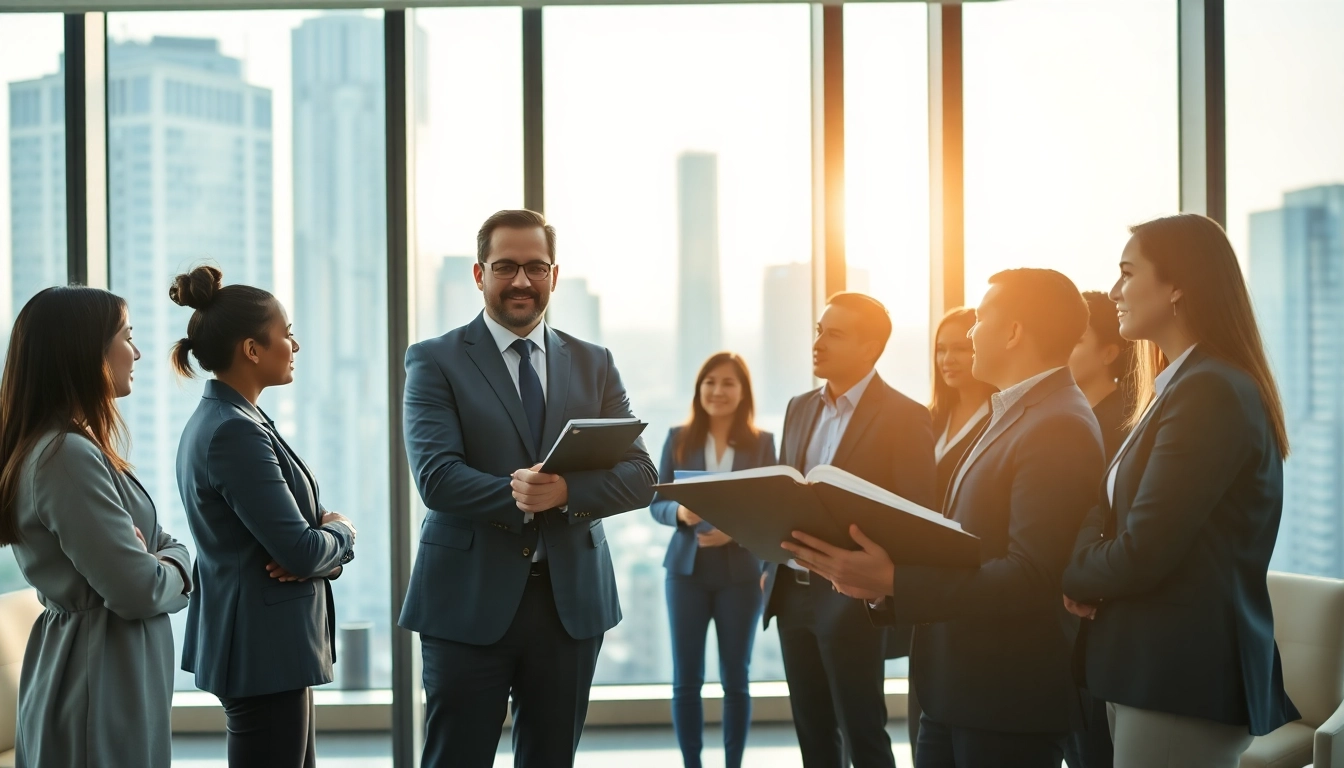 Headhunter Schweiz diskutiert mit Kandidaten in modernem Büro.