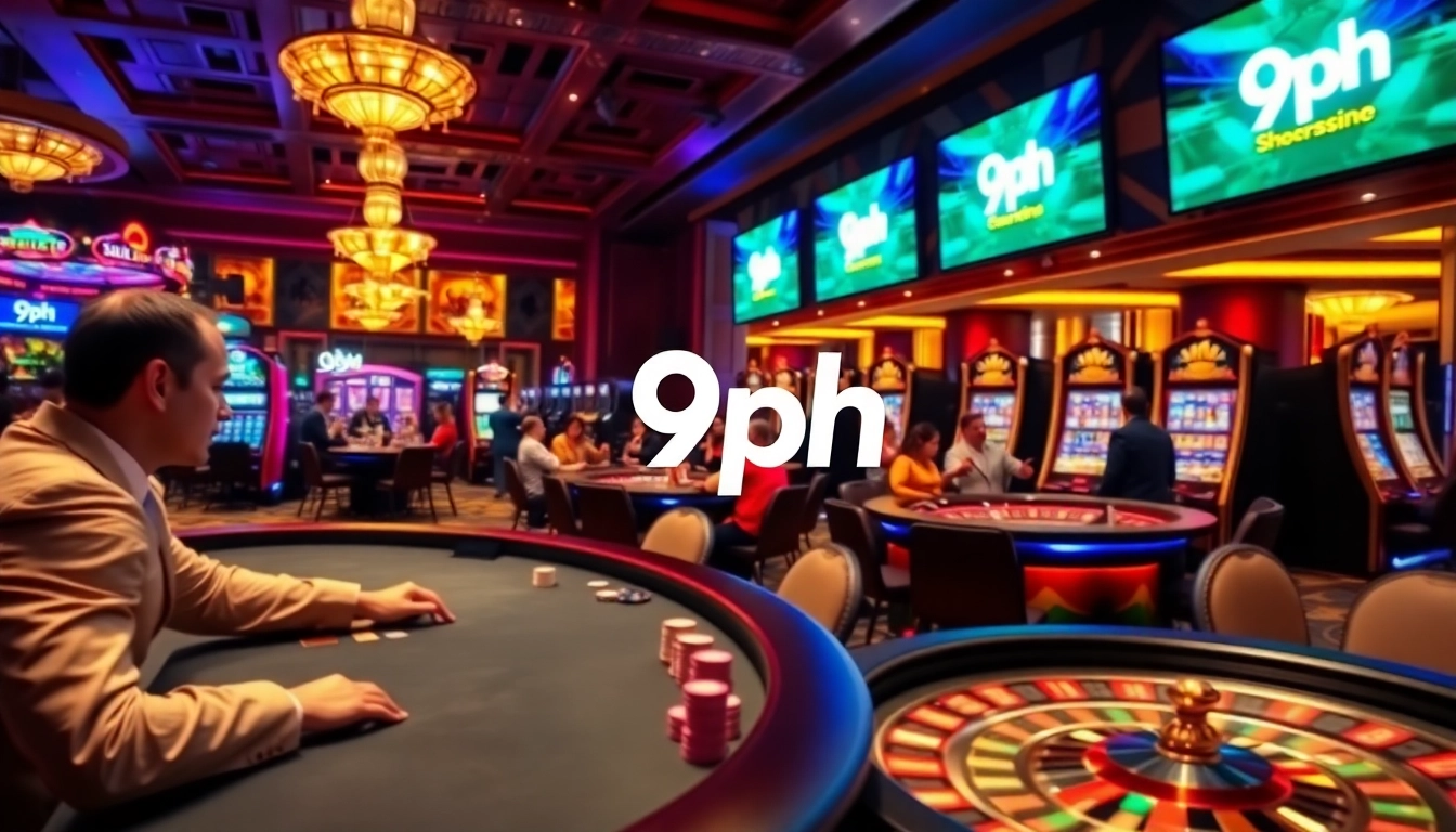 Engaging casino experience showcasing players enjoying 9ph's luxurious tables and exciting games.