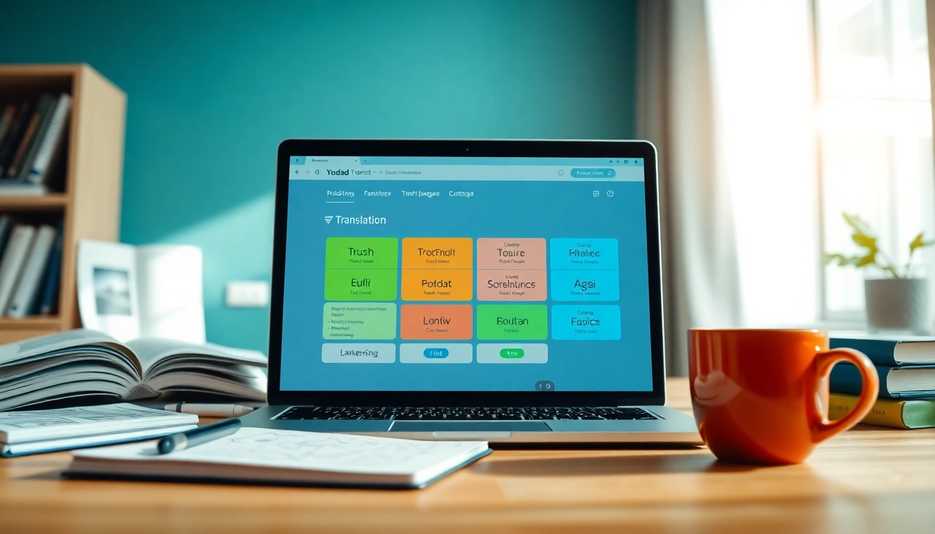 Youdao translation platform on a laptop in a cozy workspace, symbolizing innovative learning.