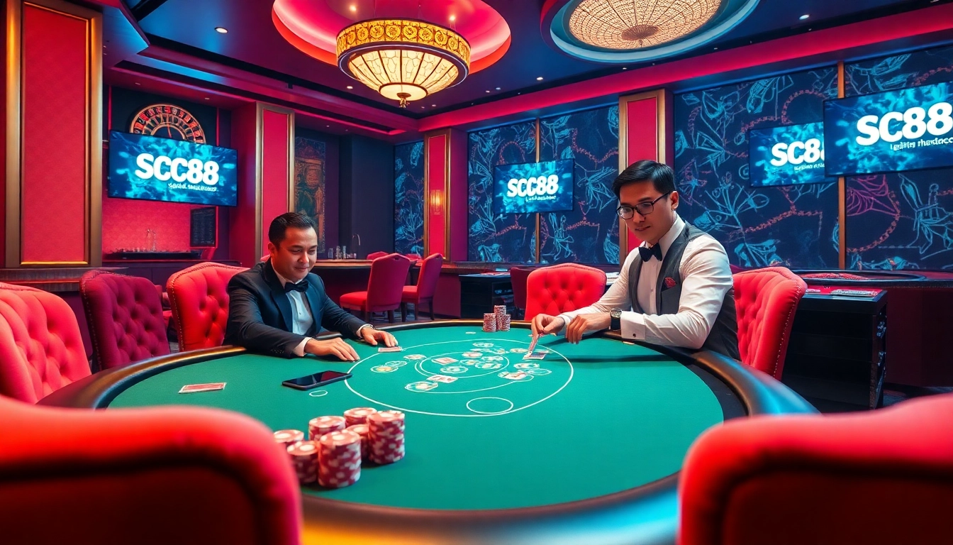 Experience thrilling gameplay at SC88 casino with vibrant poker action and luxurious atmosphere.
