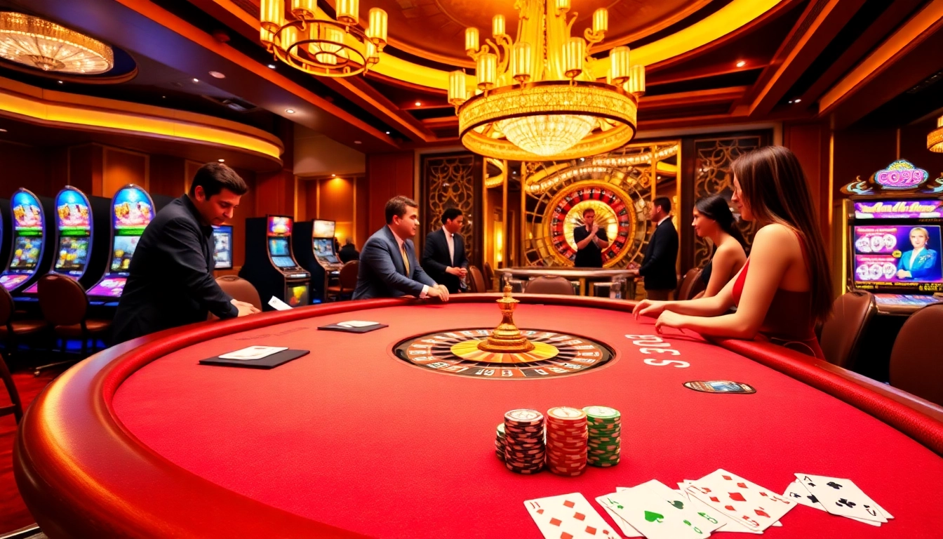 GO99 players enjoying a lively casino atmosphere with engaging games and vibrant poker tables.
