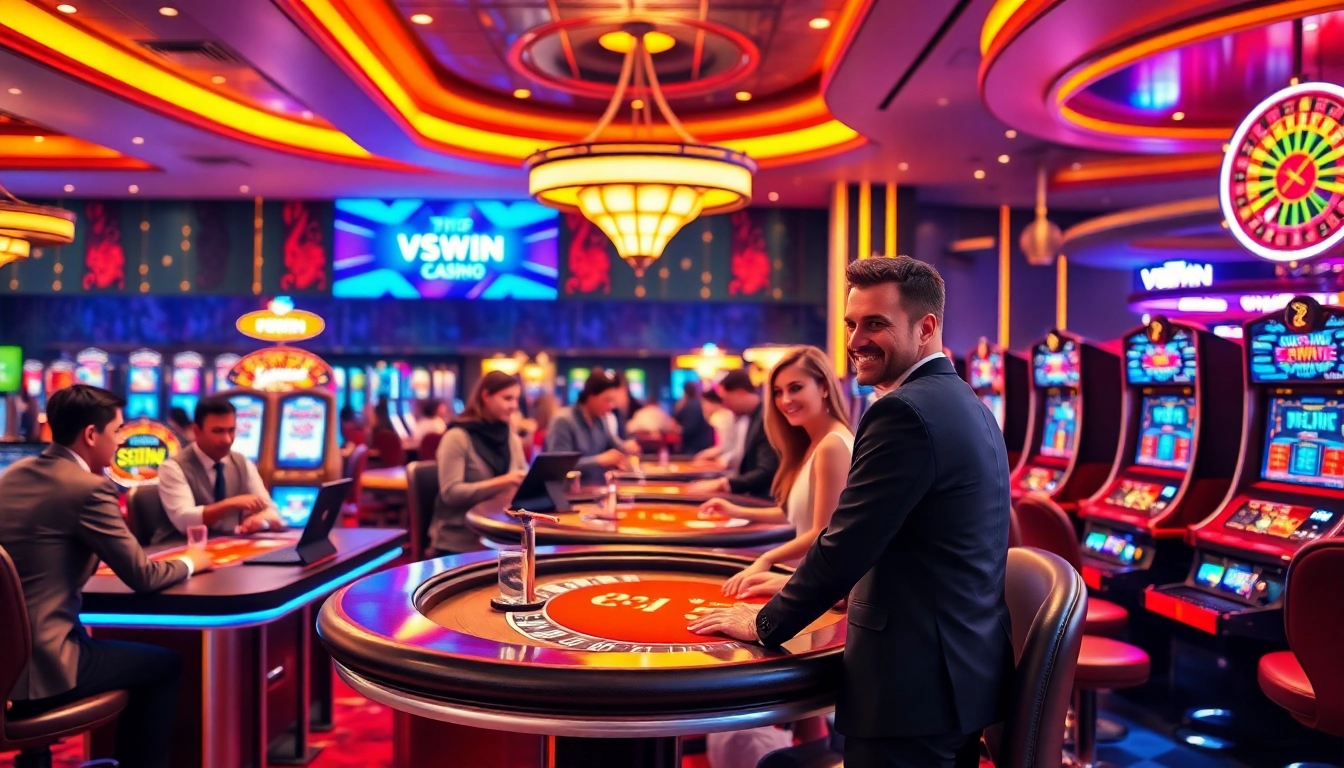 Experience the luxurious excitement of VSWIN's modern casino with vibrant games and thrilling action.