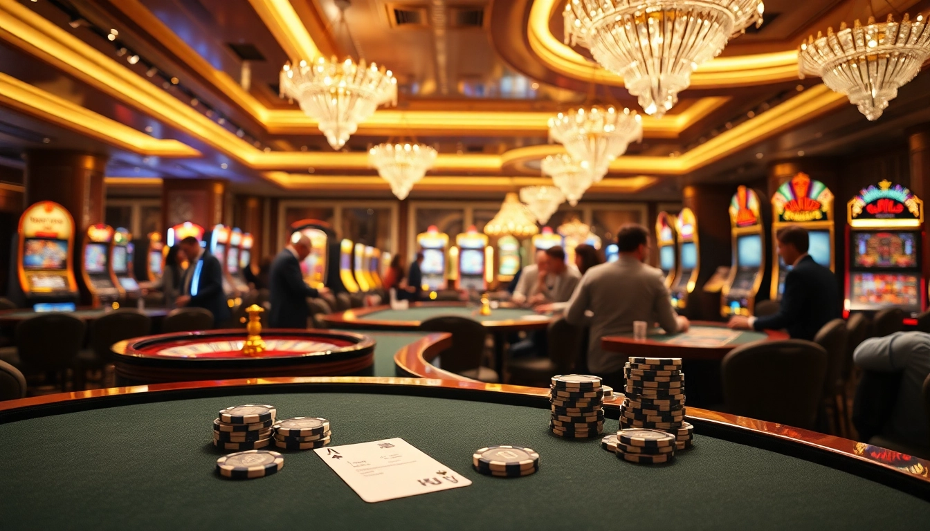 Experience high-stakes excitement at a casino featuring C168 poker chips and thrilling game tables.