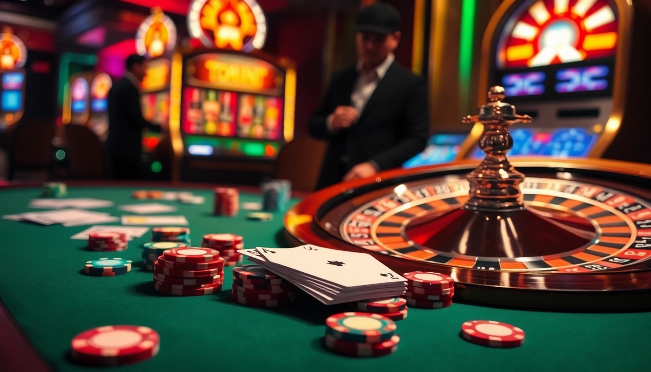 Engage in high-stakes poker at a luxurious 3WIN casino with vibrant cards and exciting roulette.