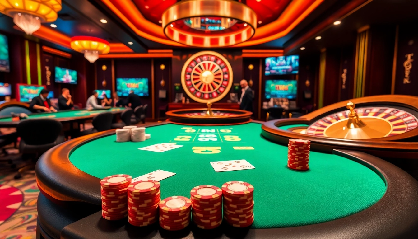 Players engaging in exciting games at https://tt88.to/, showcasing poker chips and cards.