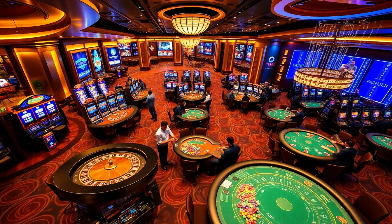 Experience the thrill of TT88's casino with vibrant slot machines and poker games.