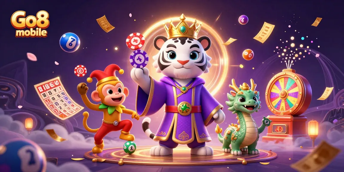 Engage in thrilling gameplay with Go8 mobile featuring vibrant game elements and colorful characters.