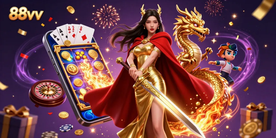 Experience exciting gameplay at 88vv, featuring vibrant casino elements and thrilling gaming atmosphere.