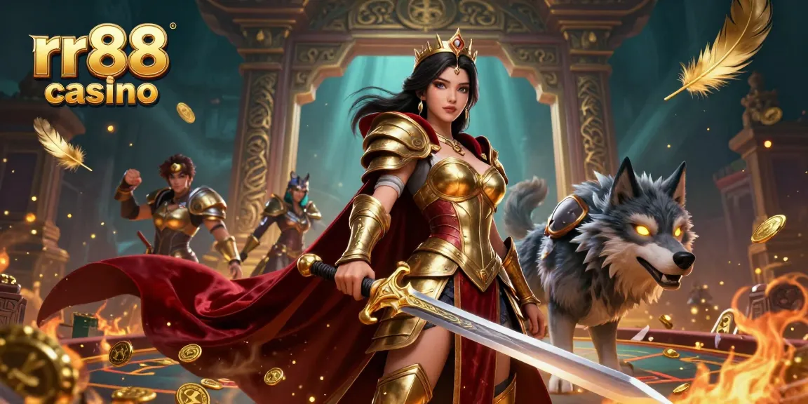 Win big at rr88 casino with the queen and her wolf in this vibrant gambling arena.