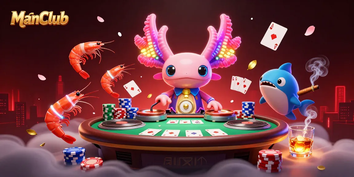 ManClub players enjoying thrilling poker action with vibrant characters and exciting game elements.