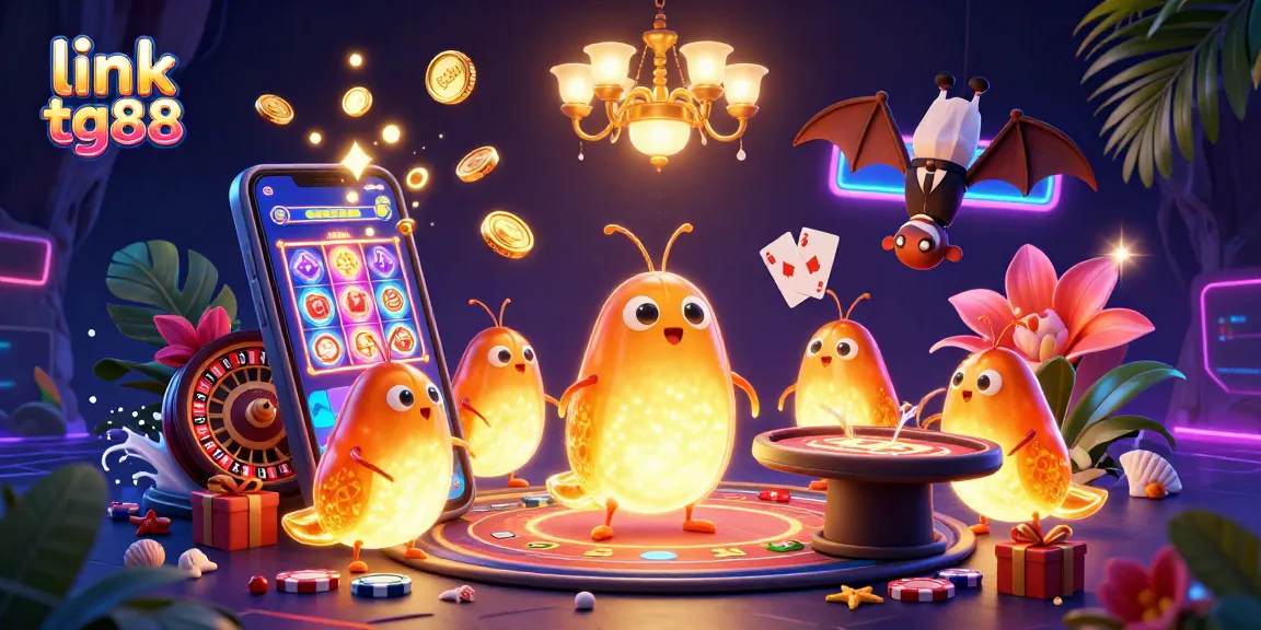 Experience thrilling gameplay with link tg88 in this vivid 3D casino scene featuring vibrant glowworms.