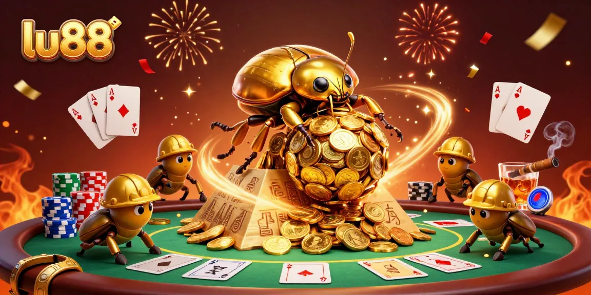 Engage with exciting casino action as lu88 showcases a golden beetle theme of jackpots and thrills.