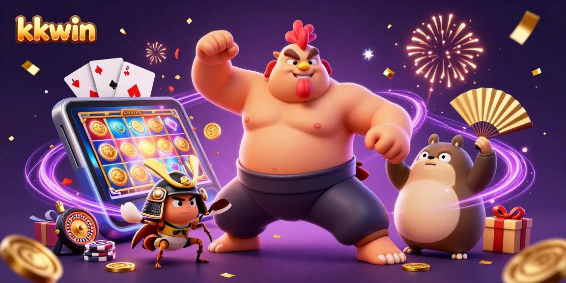 kkwin excitement ignites with a colorful slot game surrounded by dynamic casino action