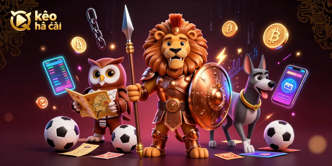 Experience kèo nhà cái dynamics with vibrant characters and sports betting elements in a detailed 3D scene.