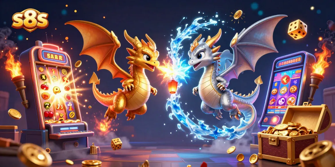 Experience thrilling wins at s8s with vibrant dragons and jackpot excitement in this dynamic scene.