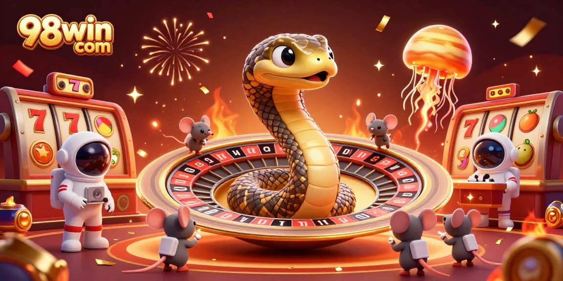 Experience thrilling gambling action at 98win com with a vibrant cosmic casino scene.