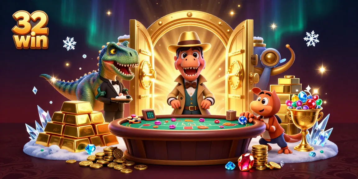 32 win velociraptor card counter at a vibrant blackjack scene, filled with gold and gems.