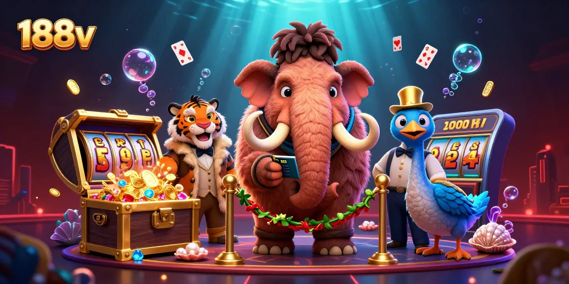 Engage in thrilling games with 188v while our bouncer checks IDs in a vibrant casino scene.