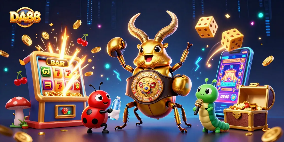 DA88 sponsors a thrilling casino showdown with vibrant characters amidst jackpot excitement